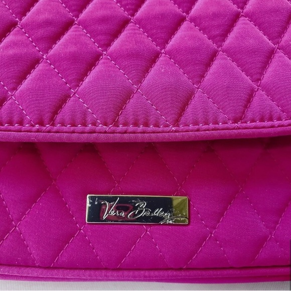 VERA BRADLEY Flap Crossbody Satchel Tote Magenta - Picture 6 of 8